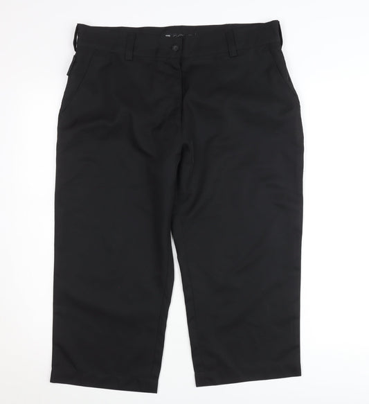 Golf Black Capri Trousers Unisex Adults Size 14 Polyester