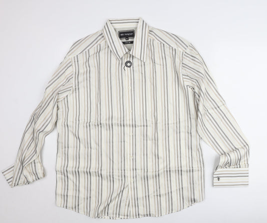 Marks and Spencer Women’s Multicoloured XL Cotton Silk Striped Button-Up Shirt