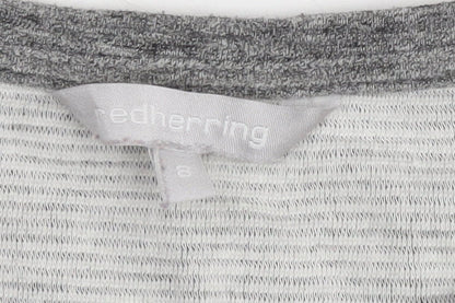 Additional view of Red Herring Women’s Grey Round Neck jumper, size UK 8, Zip Detail