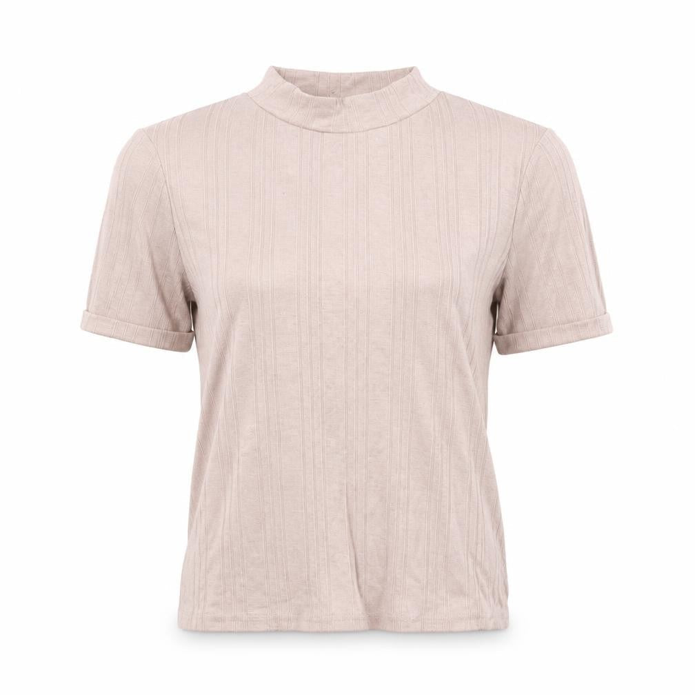 River Island Women’s Beige Mock Neck Knit T-Shirt UK 10