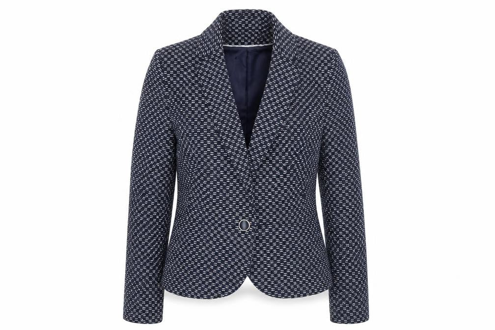 Tu Women’s Blue Size 12 Geometric Blazer Jacket Workwear