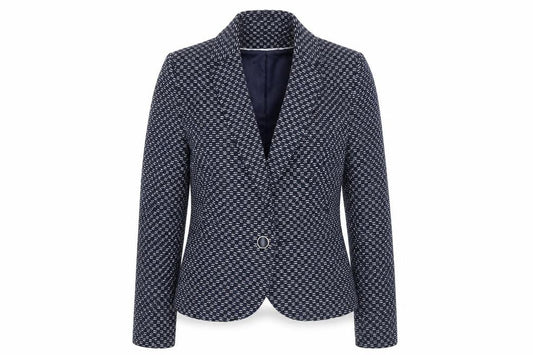 Tu Women’s Blue Size 12 Geometric Blazer Jacket Workwear