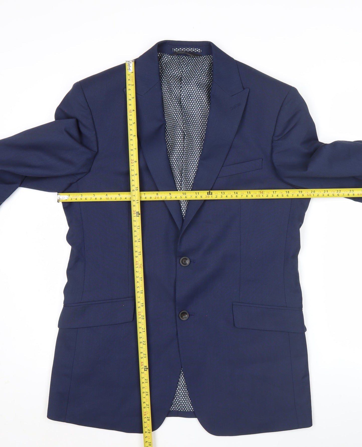 Marks and Spencer Men's Blue 38 Chest Regular Fit Suit Jacket