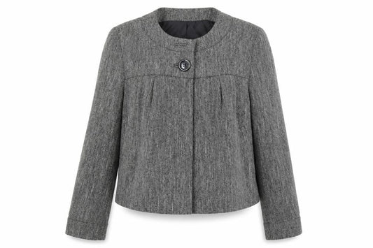 Front view of Atmosphere women’s grey jacket, size UK 16, business workwear classic