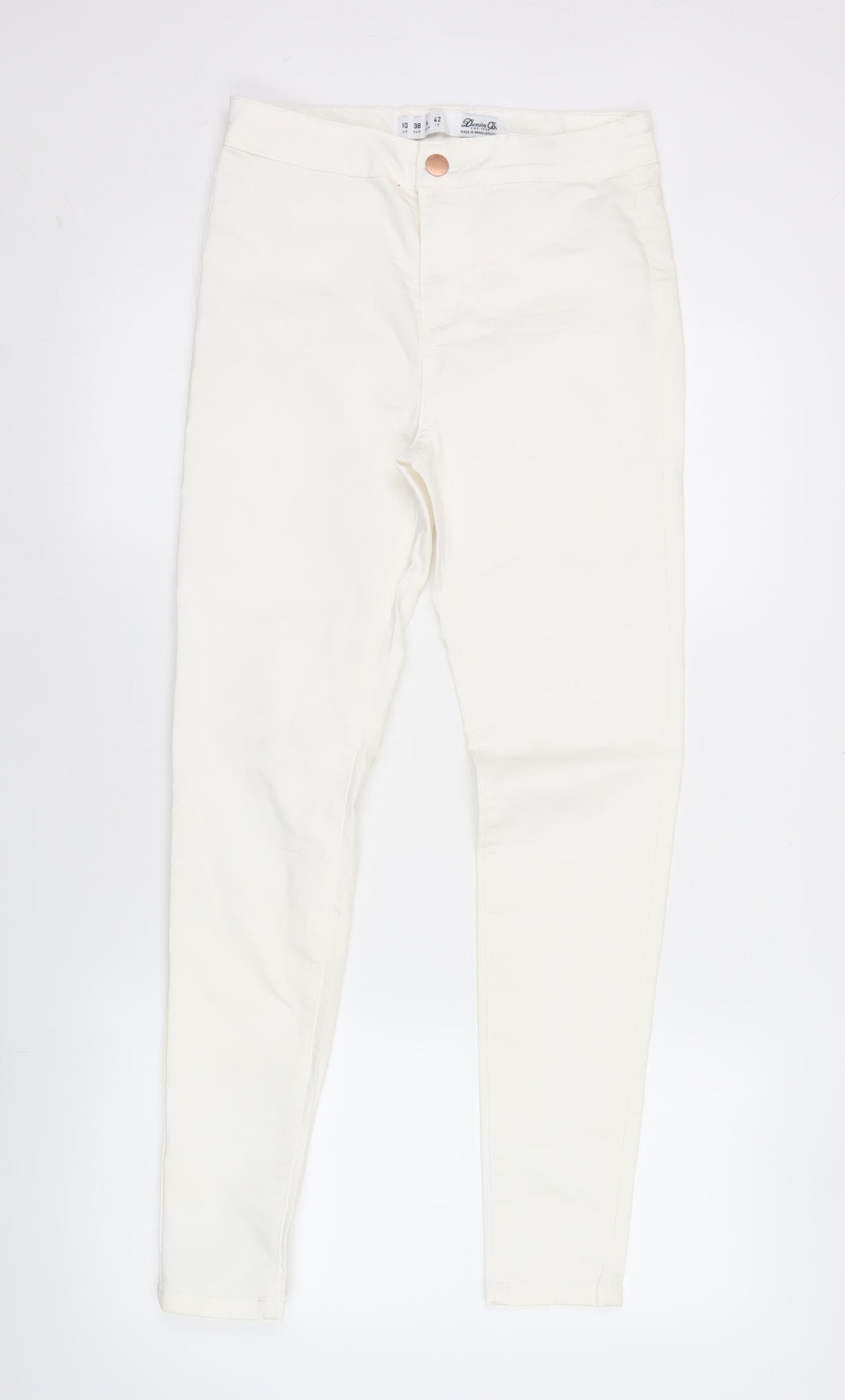 Denim Co. Womens White Skinny Jeans Size 10 Slim Fit Stretch