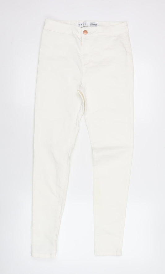 Denim Co. Womens White Skinny Jeans Size 10 Slim Fit Stretch