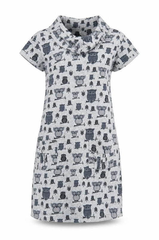 Stella Women’s Grey Owl Print Casual T-Shirt Dress Size 10