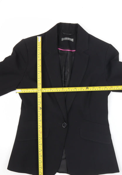 Back view of Atmosphere women’s black blazer jacket uk 10 regular fit notch lapel