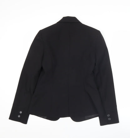 Close-up detail of Atmosphere women’s black blazer jacket uk 10 regular fit notch lapel