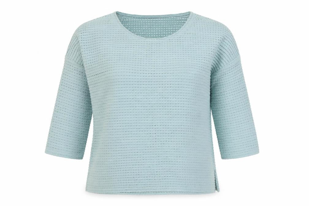 French Connection Womens Blue 3/4 Sleeve Basic Stretch Top Size S