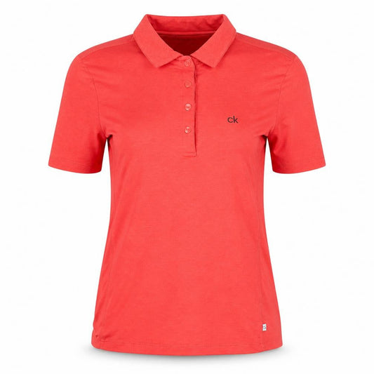 Calvin Klein Women Red Polo Shirt UK 10 Slim Fit Golf Activewear