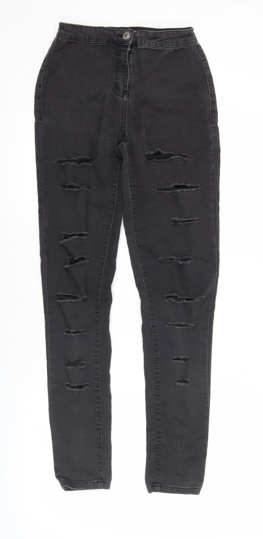 Parisian Womens Black Size 6 Distressed Skinny Jeans