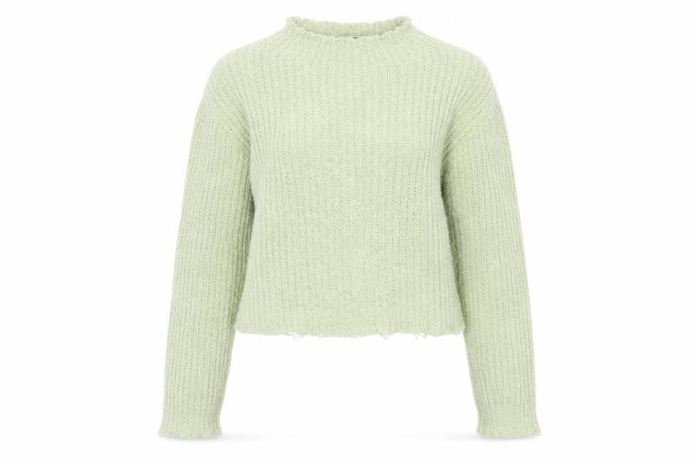 Zara Women’s Green Chunky Knit High Neck Pullover Jumper Size M
