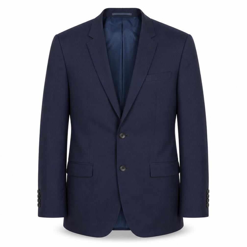 River Island Men’s Blue Suit Jacket 40R Notch Lapel Two-Button