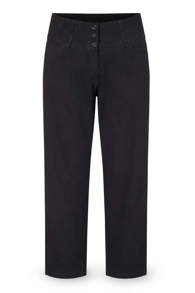 Rouge Womens Black Straight Leg Jeans L High Rise Cotton Blend