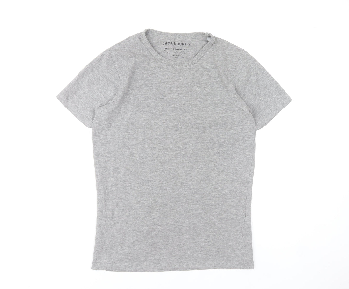 Jack & Jones Men’s Grey Small Crew Neck Short Sleeve T-Shirt