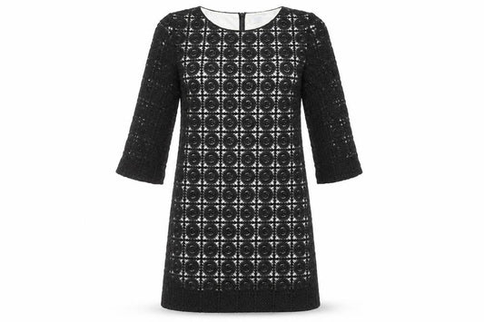 Oasis Women’s Black Lace Shift Dress Size 12 3/4 Sleeve Party