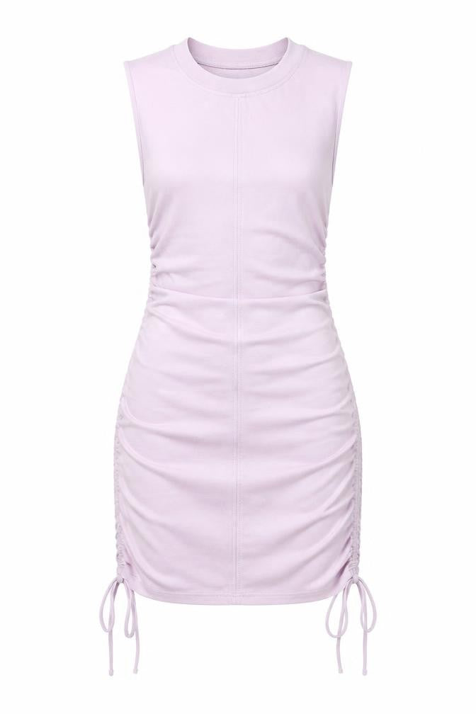 Zara Women Purple Bodycon Mini Dress Size 8 Sleeveless Ruched