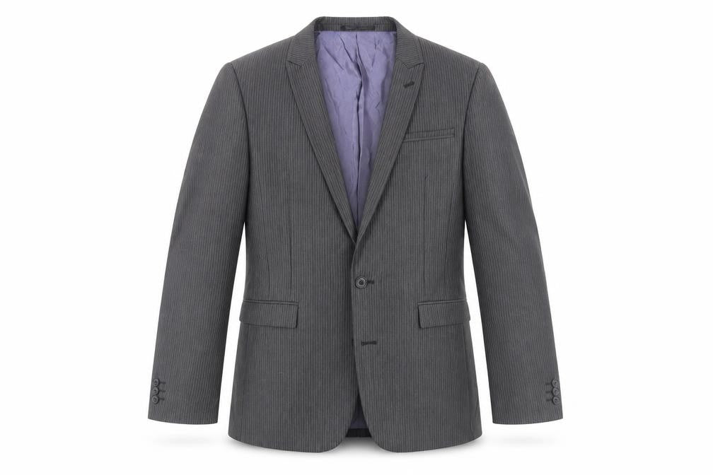Next Men’s Grey Striped Suit Jacket 38R Regular Fit Business Blazer