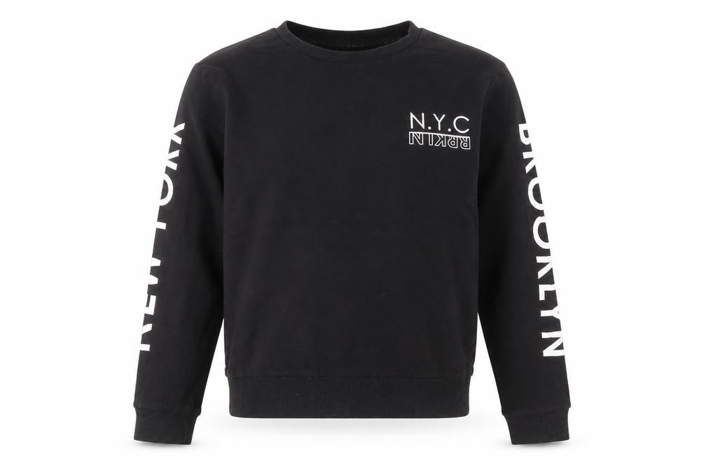 H&M Divided Women Black NYC Brooklyn Long Sleeve Cotton T-Shirt S