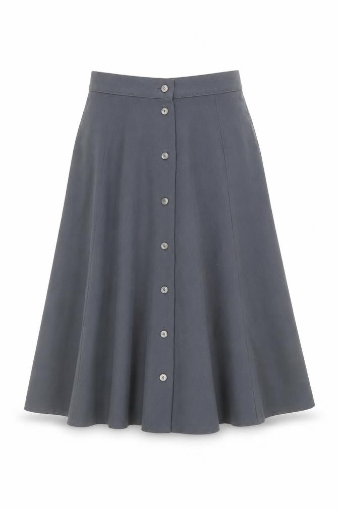 Marks & Spencer Women’s Grey Button Front A-Line Long Skirt Size 12