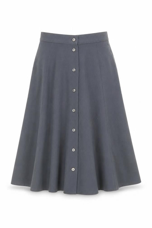 Marks & Spencer Women’s Grey Button Front A-Line Long Skirt Size 12