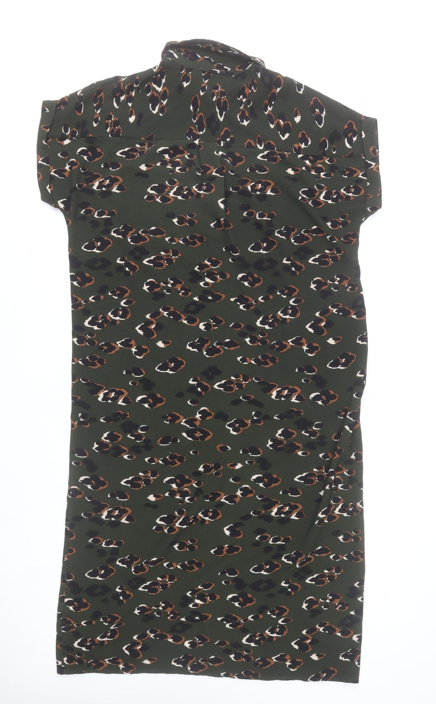 New Look Women’s Green Animal Print Shirt Dress Size 14