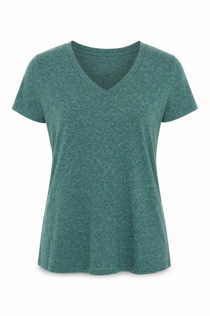 Mossimo Womens Green V-Neck Short Sleeve Basic T-Shirt Size M