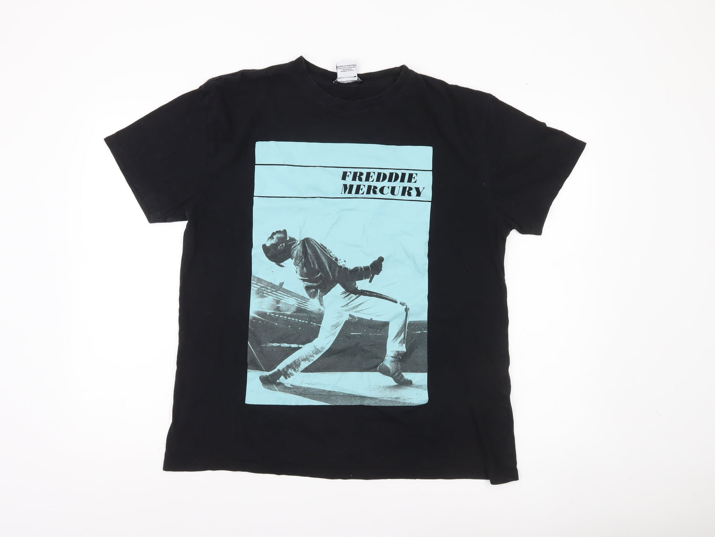 Zara Men Black Freddie Mercury Graphic Band T-Shirt Size M