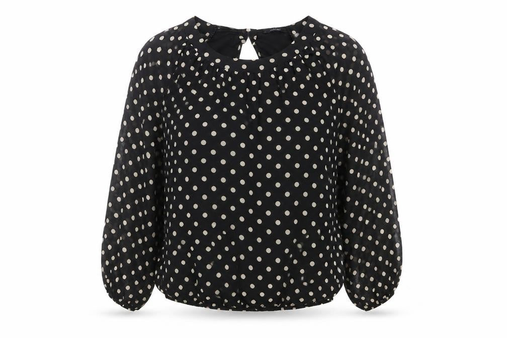 Dunnes Women’s Black Polka Dot Long Sleeve Blouse Size 12