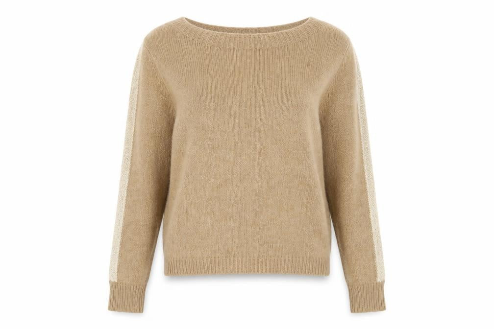 BARCODE Womens Beige Knit Pullover Jumper M Regular Crew Neck