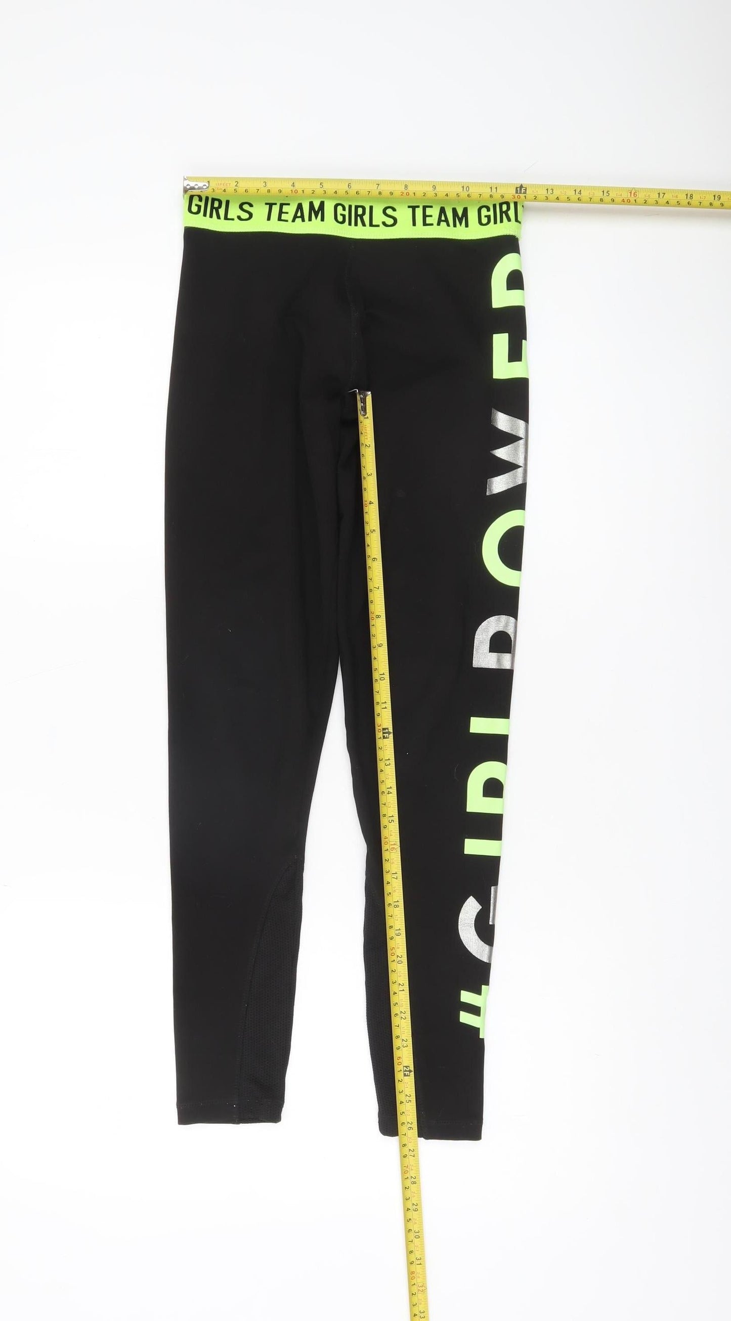 Dunnes Girls Black Ankle Leggings M #GirlPower Sports Activewear