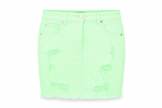 Parisian Women Green Size 8 Distressed Denim Pencil Mini Skirt