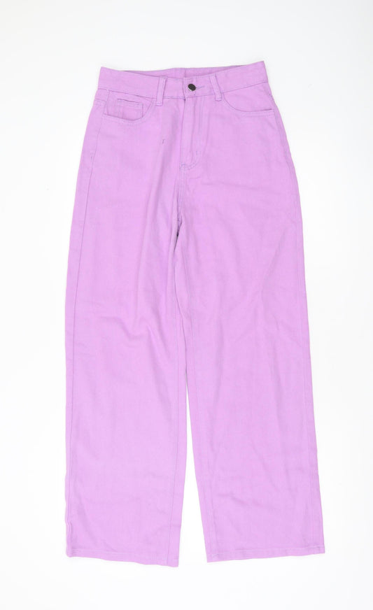 SHEIN Womens Purple Wide-Leg High Rise Jeans Size 8