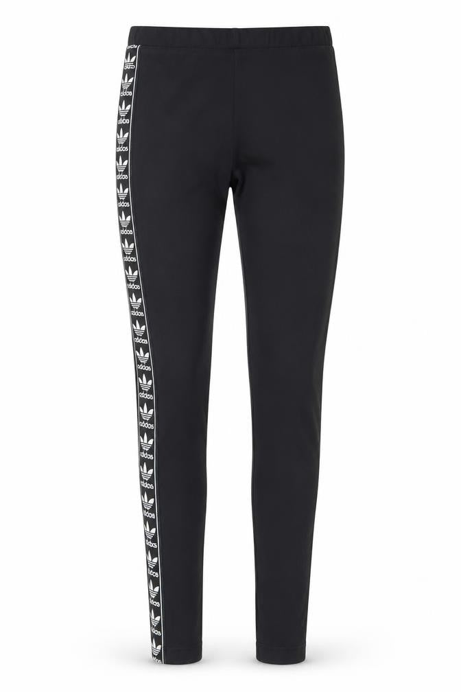 Adidas Womens Black Size 8 Slim Fit Logo Leggings