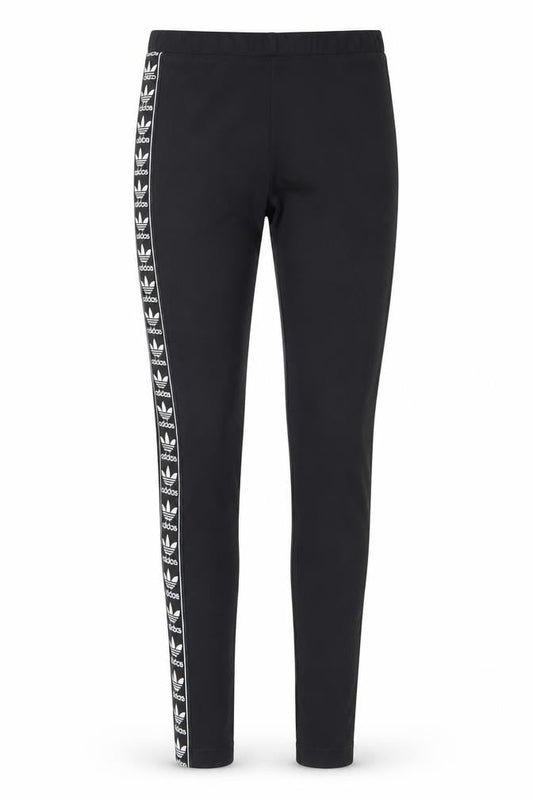Adidas Womens Black Size 8 Slim Fit Logo Leggings
