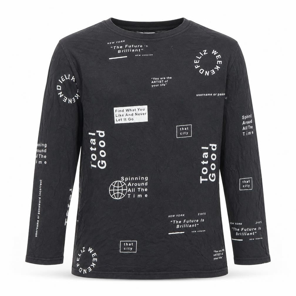 Zara Boys Black Graphic Print Long Sleeve T-Shirt 11-12 Years