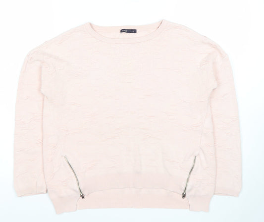 Marks and Spencer Women’s Pink Cotton Jumper Size 8 Pullover Knit