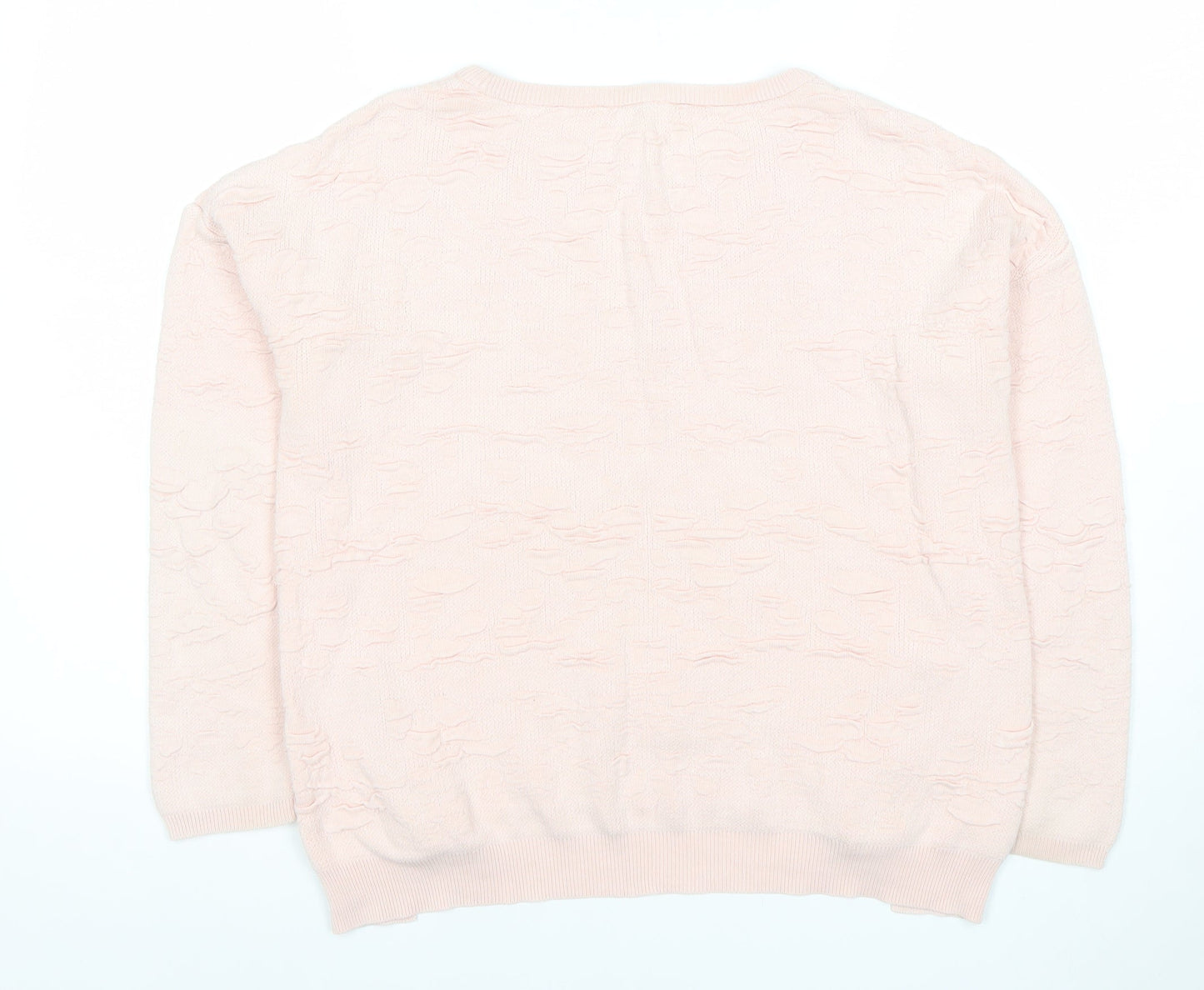Marks and Spencer Women’s Pink Cotton Jumper Size 8 Pullover Knit