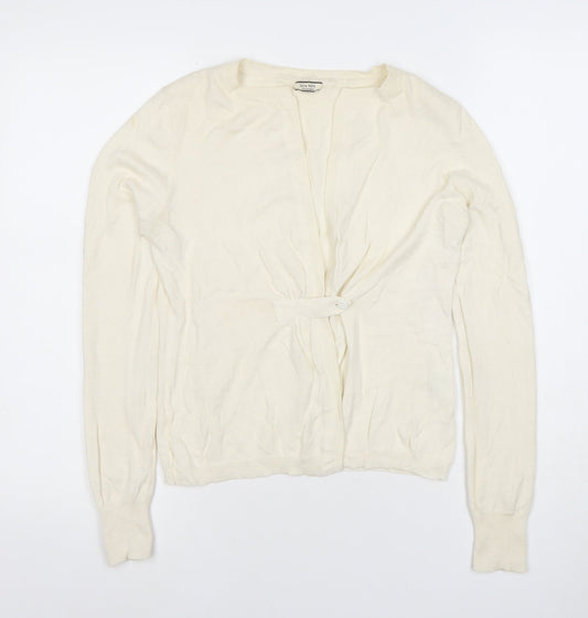 Noa Noa Women Ivory Cotton Long Sleeve Cardigan S