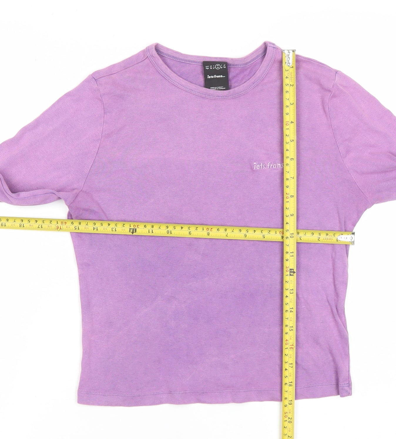 iets frans Women Purple Long Sleeve Cotton Jersey T-Shirt Size M