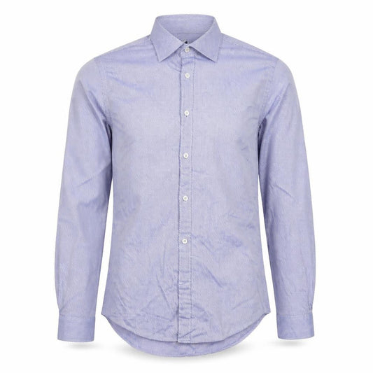 Zara Man Slim Fit Blue Striped Cotton Long Sleeve Shirt S