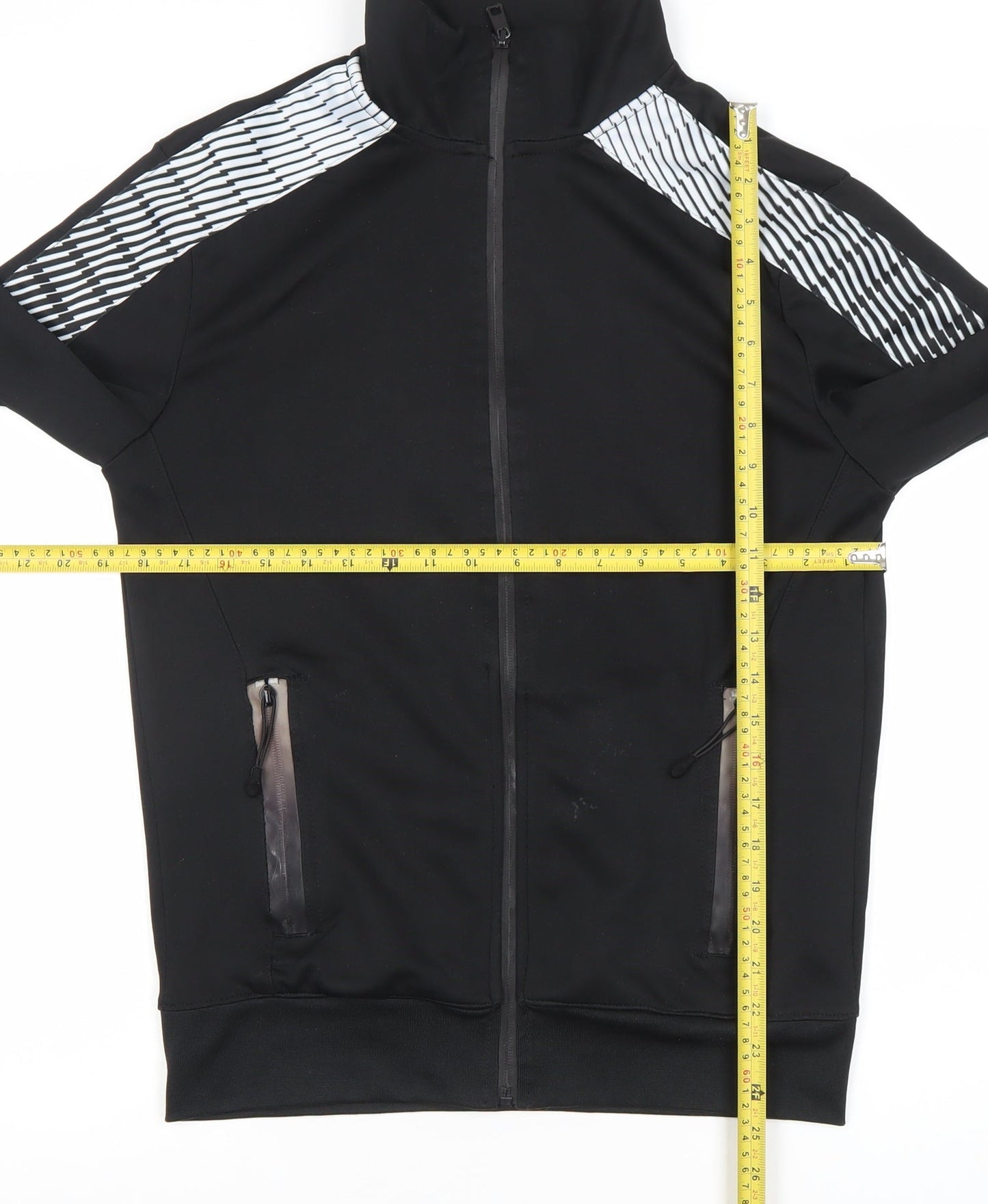 Bershka Men’s Black Full Zip Sweatshirt with Pockets Size S