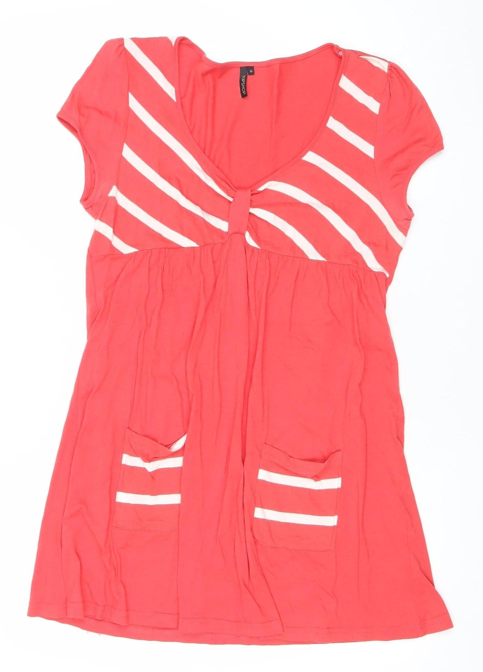 topshop red skater dress Topshop red skater mini dress with mesh, Only worn a