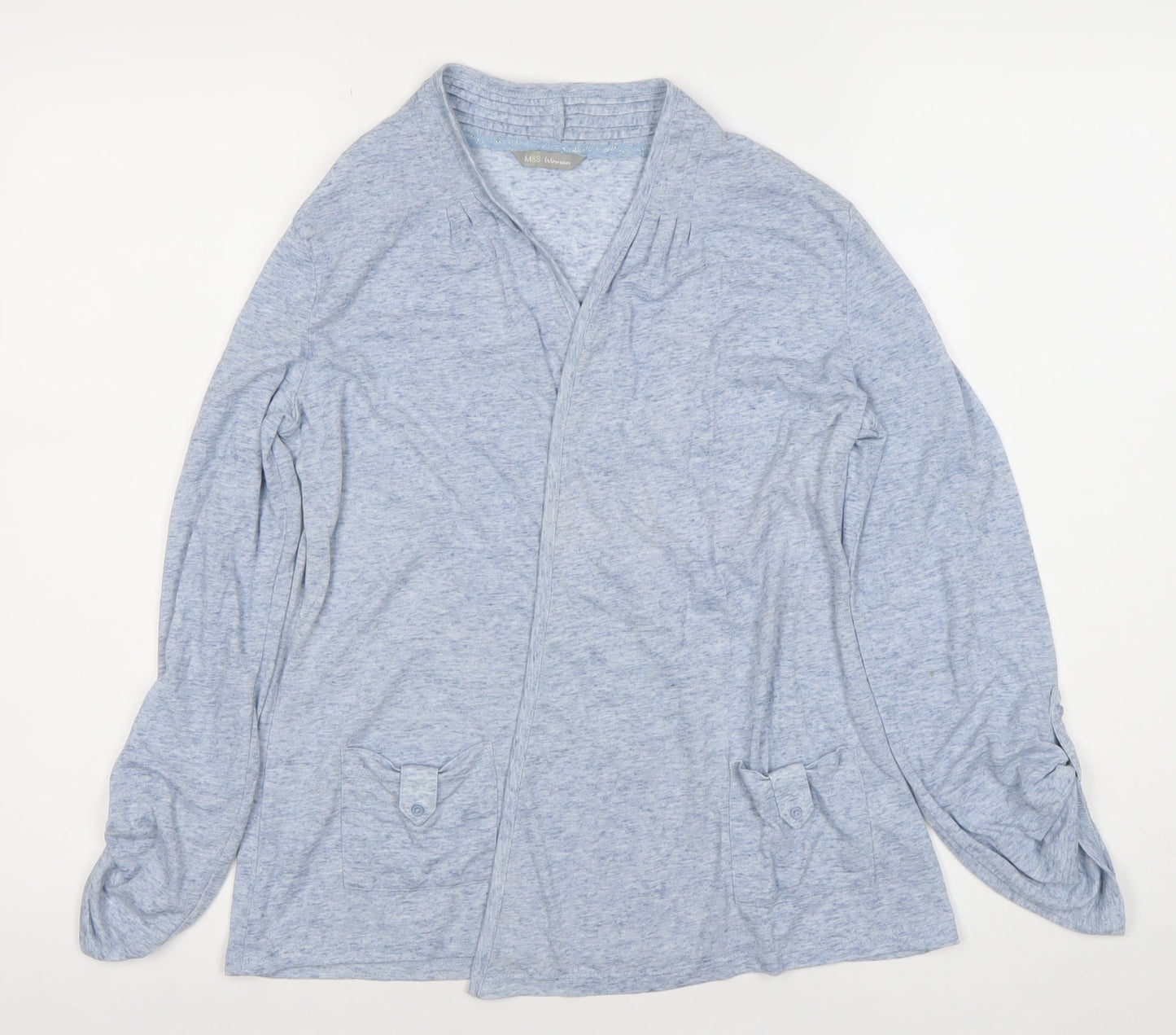 Marks and Spencer Womens Blue Size 8 Long Sleeve Tunic Blouse