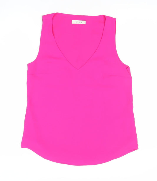 Oasis Womens Pink Sleeveless Scoop Neck Tank Top Size 10