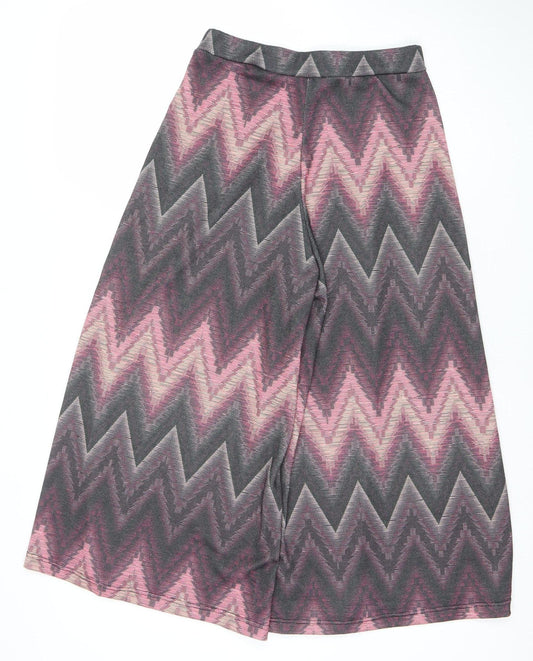 JelisJelis Women's Multicoloured Wide-Leg Geometric Knit Trousers Size U