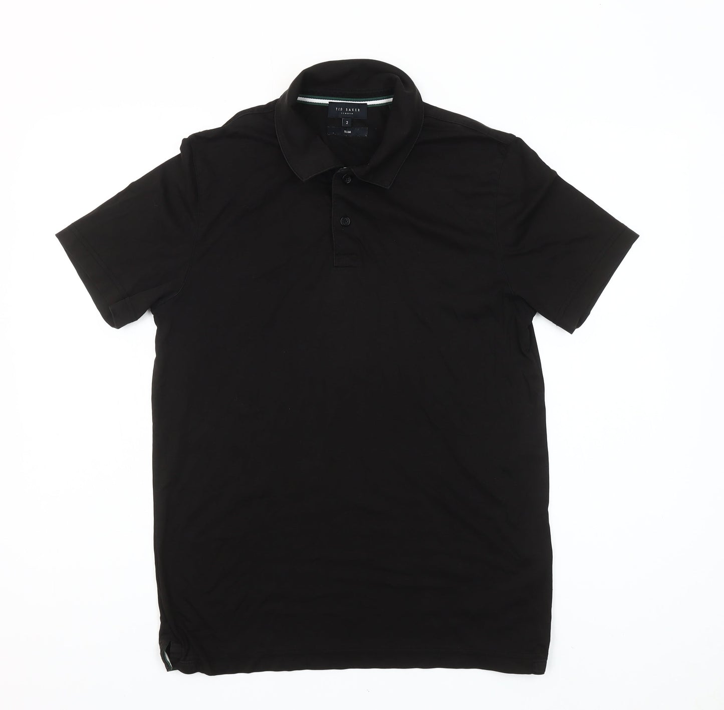 Ted Baker Men's Black Polo Shirt Slim Fit Size S Short Sleeve Cotton