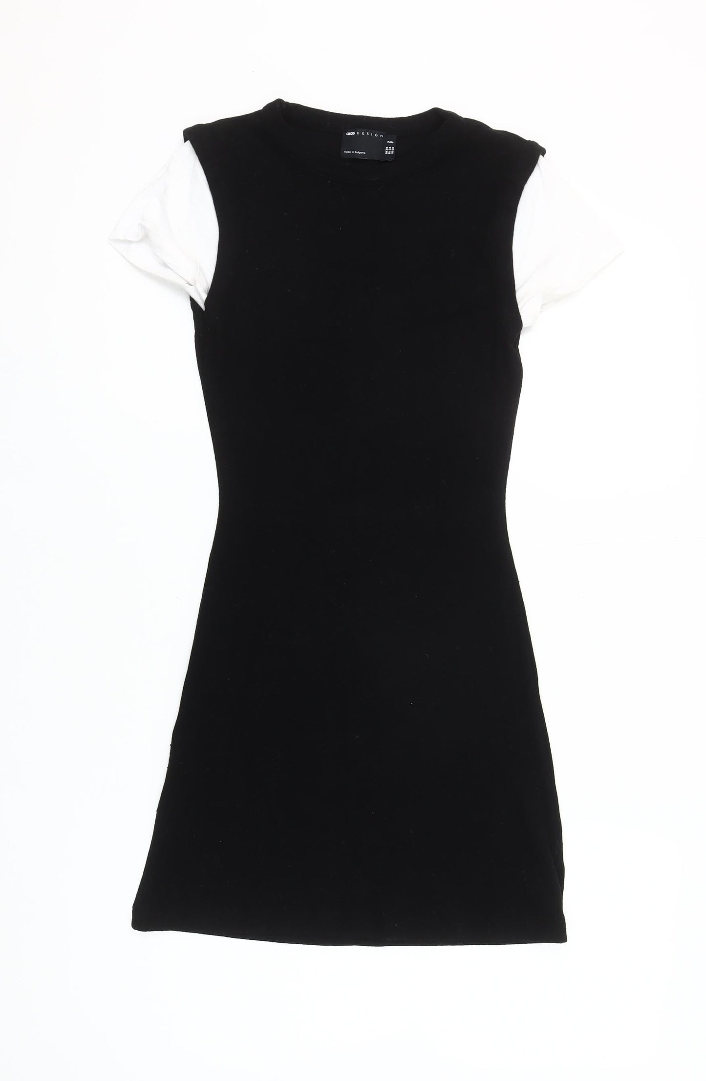 ASOS DESIGN Petite Black T-Shirt Dress Women’s Size 4 Mini