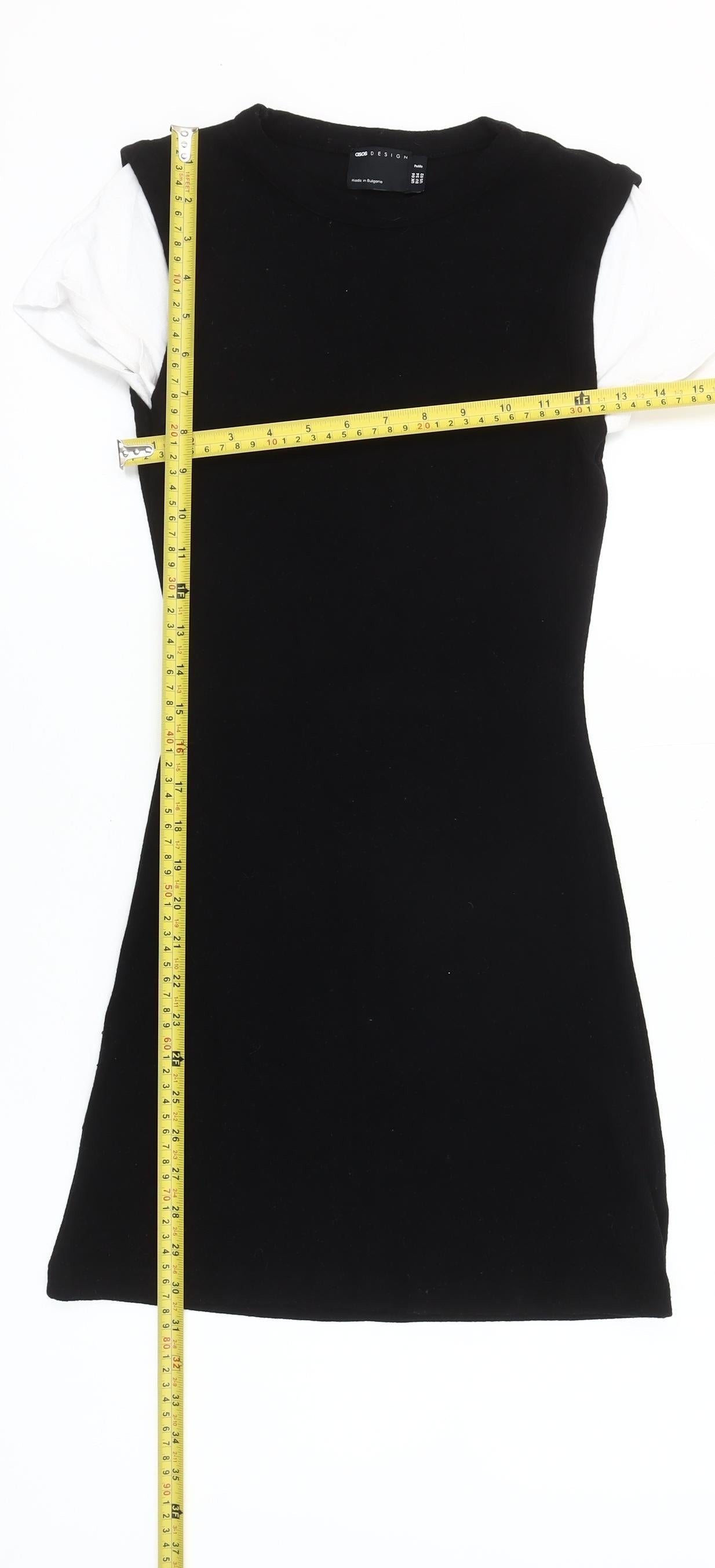 ASOS DESIGN Petite Black T-Shirt Dress Women’s Size 4 Mini